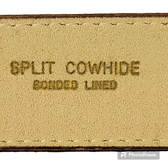 Surrey by Swank Brown Leather Split Cowhide w Belt Brass Buckle in Size 42 New - Picture 4 of 11